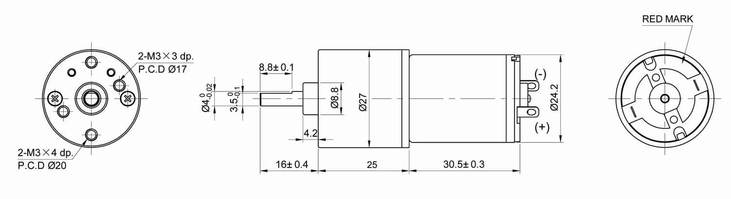 Dimension drawing for HT-SOG27A dimension drawing